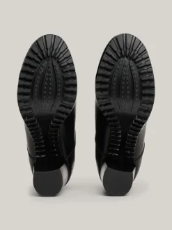 Botki Do Kostki|Botki*Tommy Hilfiger Skórzane Buty Do Kostki Na Wysokim Obcasie BLACK