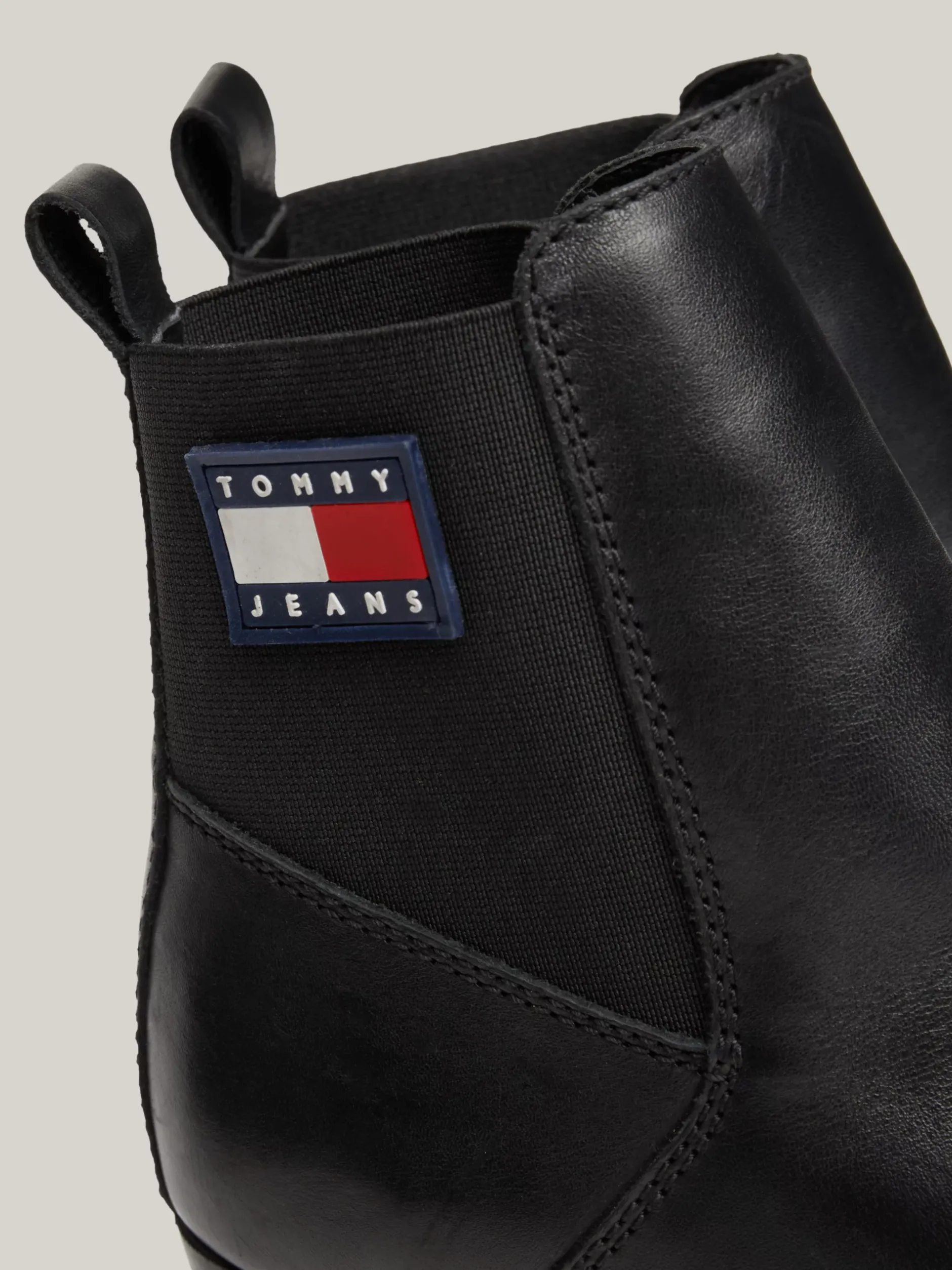 Botki Do Kostki|Botki*Tommy Hilfiger Skórzane Buty Do Kostki Na Wysokim Obcasie BLACK