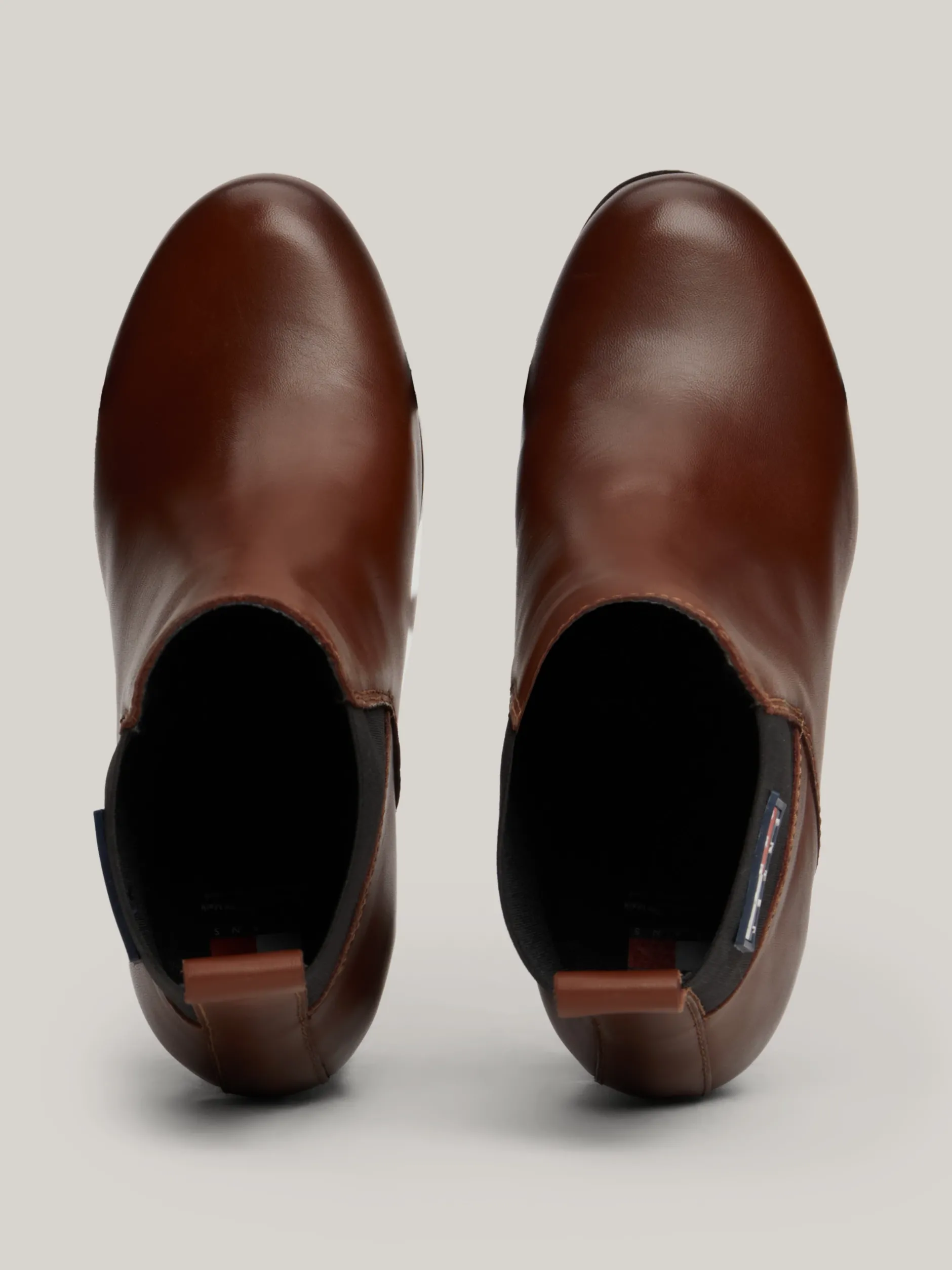 Botki Do Kostki|Botki*Tommy Hilfiger Skórzane Buty Do Kostki Na Wysokim Obcasie CAROB CHOCOLATE