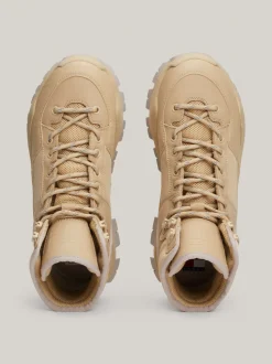 Sznurowane Botki|Botki*Tommy Hilfiger Skórzane Buty Do Kostki Na Grubej Podeszwie GENTLE GOLD