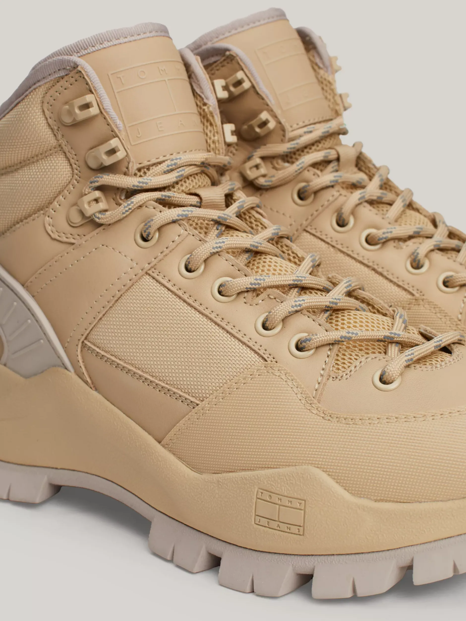 Sznurowane Botki|Botki*Tommy Hilfiger Skórzane Buty Do Kostki Na Grubej Podeszwie GENTLE GOLD