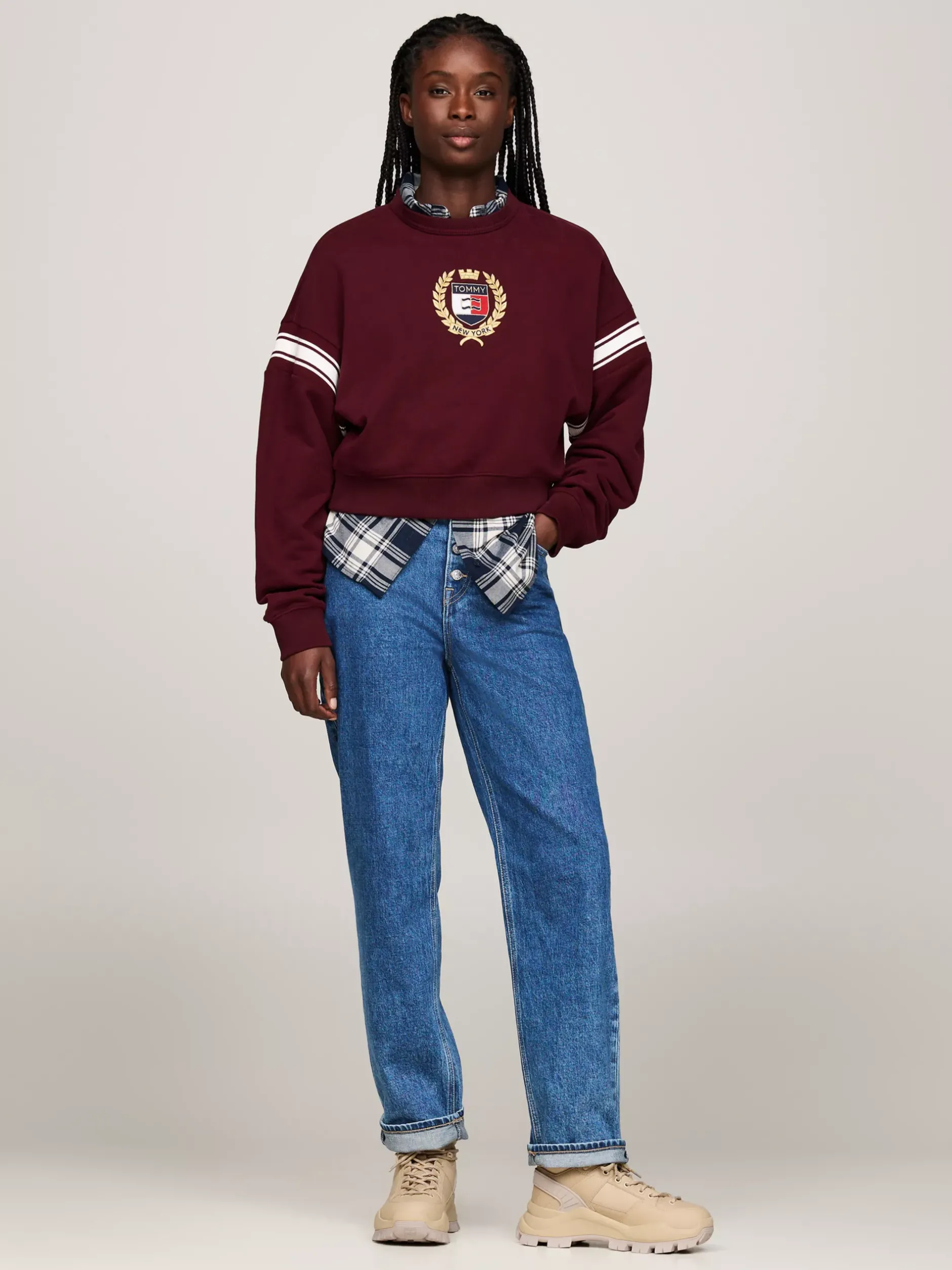 Sznurowane Botki|Botki*Tommy Hilfiger Skórzane Buty Do Kostki Na Grubej Podeszwie GENTLE GOLD