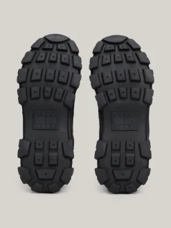 Sznurowane Botki|Botki*Tommy Hilfiger Skórzane Buty Do Kostki Na Grubej Podeszwie BLACK