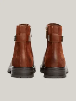 Chelsea Boots|Botki*Tommy Hilfiger Skórzane Buty Do Kostki O Mieszanej Fakturze COGNAC BROWN
