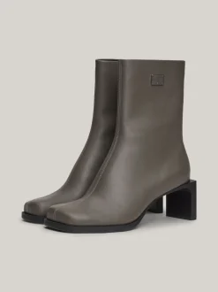 Botki Do Kostki|Botki*Tommy Hilfiger Skórzane Buty Do Kostki Z Kwadratowym Noskiem ORBITER