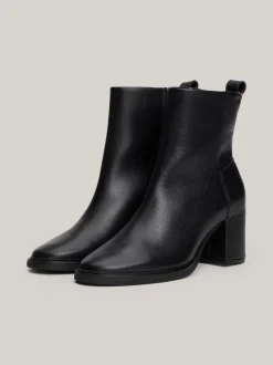 Botki Do Kostki|Botki*Tommy Hilfiger Skórzane Buty Do Kostki Z Monogramem TH BLACK