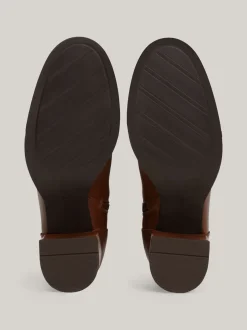 Botki Do Kostki|Botki*Tommy Hilfiger Skórzane Buty Do Kostki Z Monogramem TH COGNAC BROWN