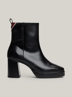Botki Do Kostki|Botki*Tommy Hilfiger Skórzane Buty Do Kostki Z Monogramem TH BLACK
