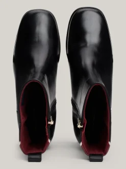 Botki Do Kostki|Botki*Tommy Hilfiger Skórzane Buty Do Kostki Z Monogramem TH BLACK
