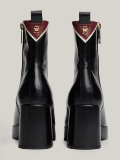 Botki Do Kostki|Botki*Tommy Hilfiger Skórzane Buty Do Kostki Z Monogramem TH BLACK