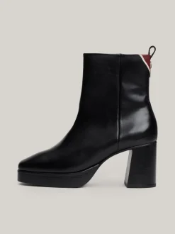 Botki Do Kostki|Botki*Tommy Hilfiger Skórzane Buty Do Kostki Z Monogramem TH BLACK