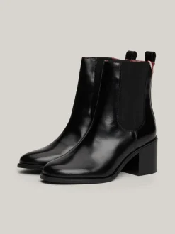 Botki Do Kostki|Botki*Tommy Hilfiger Skórzane Buty Do Kostki Z Monogramem TH BLACK