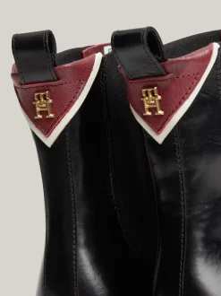 Botki Do Kostki|Botki*Tommy Hilfiger Skórzane Buty Do Kostki Z Monogramem TH BLACK