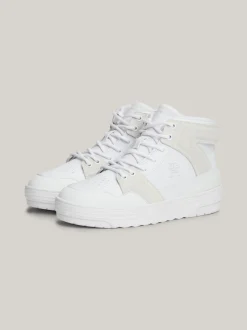 Sneakersy*Tommy Hilfiger Skórzane Buty Do Koszykówki WHITE
