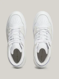 Sneakersy*Tommy Hilfiger Skórzane Buty Do Koszykówki WHITE