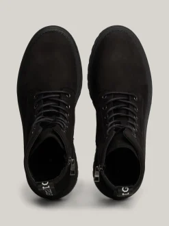 Buty Sznurowane|Buty*Tommy Hilfiger Skórzane Buty Nad Kostkę Z Protektorem BLACK