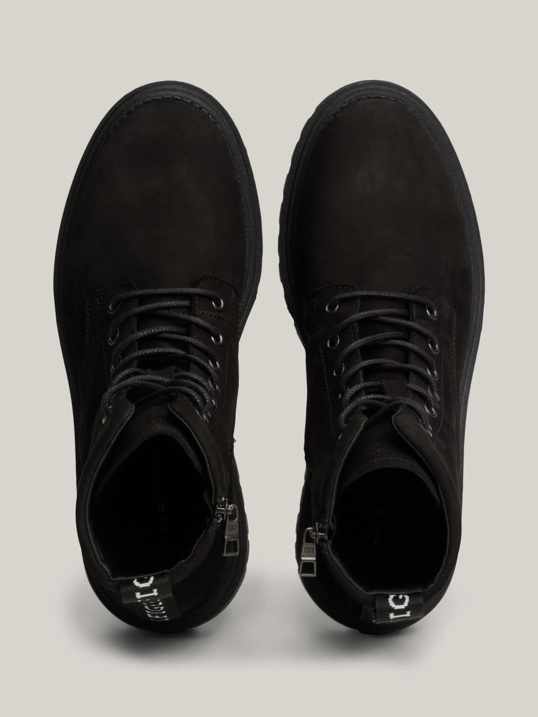 Buty Sznurowane|Buty*Tommy Hilfiger Skórzane Buty Nad Kostkę Z Protektorem BLACK