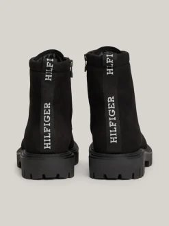 Buty Sznurowane|Buty*Tommy Hilfiger Skórzane Buty Nad Kostkę Z Protektorem BLACK