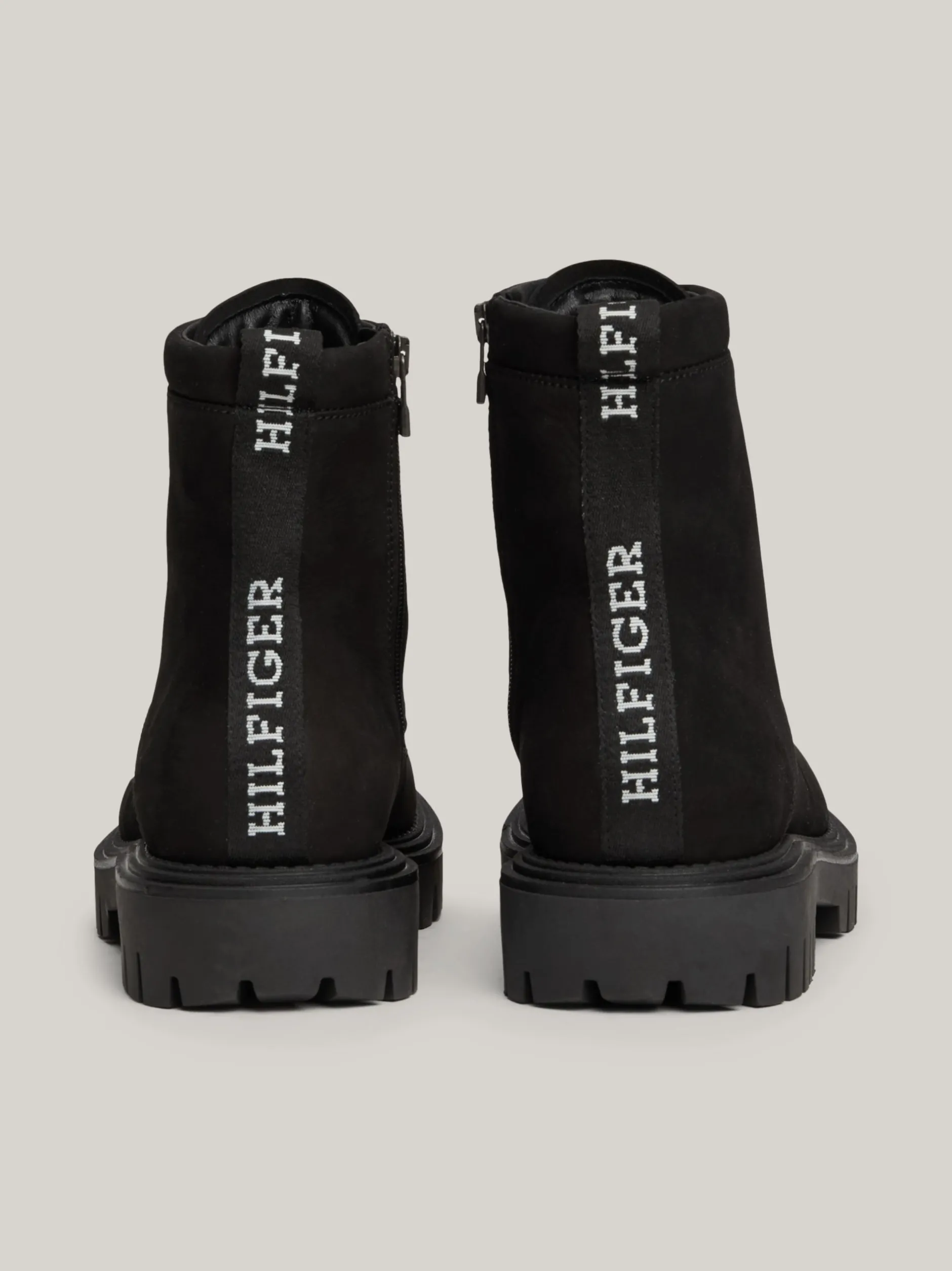 Buty Sznurowane|Buty*Tommy Hilfiger Skórzane Buty Nad Kostkę Z Protektorem BLACK
