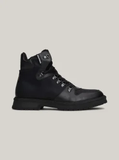Buty Sznurowane|Buty*Tommy Hilfiger Skórzane Buty Nad Kostkę Z Ciepłą Wyściółką BLACK