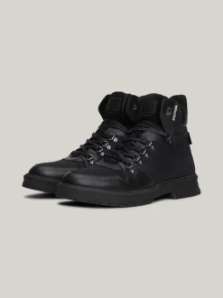 Buty Sznurowane|Buty*Tommy Hilfiger Skórzane Buty Nad Kostkę Z Ciepłą Wyściółką BLACK