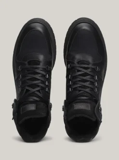 Buty Sznurowane|Buty*Tommy Hilfiger Skórzane Buty Nad Kostkę Z Ciepłą Wyściółką BLACK