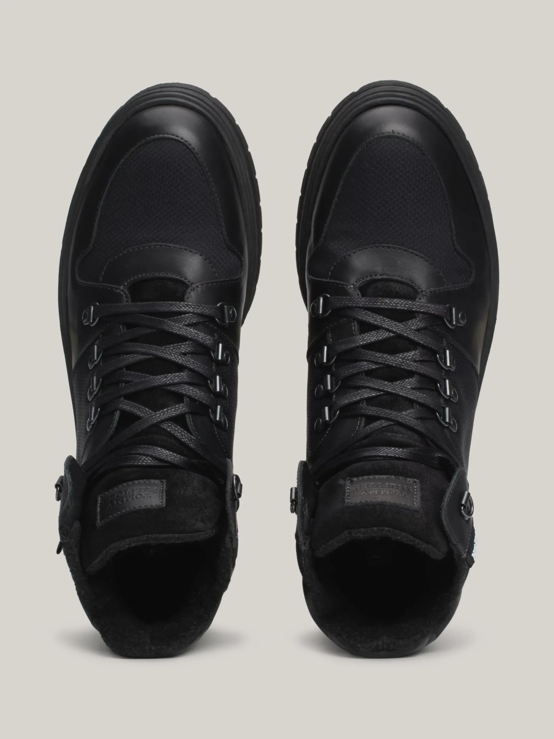 Buty Sznurowane|Buty*Tommy Hilfiger Skórzane Buty Nad Kostkę Z Ciepłą Wyściółką BLACK