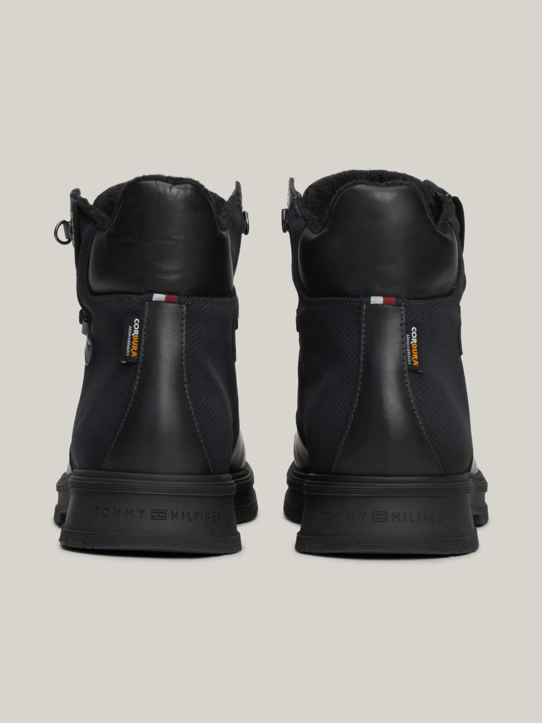 Buty Sznurowane|Buty*Tommy Hilfiger Skórzane Buty Nad Kostkę Z Ciepłą Wyściółką BLACK