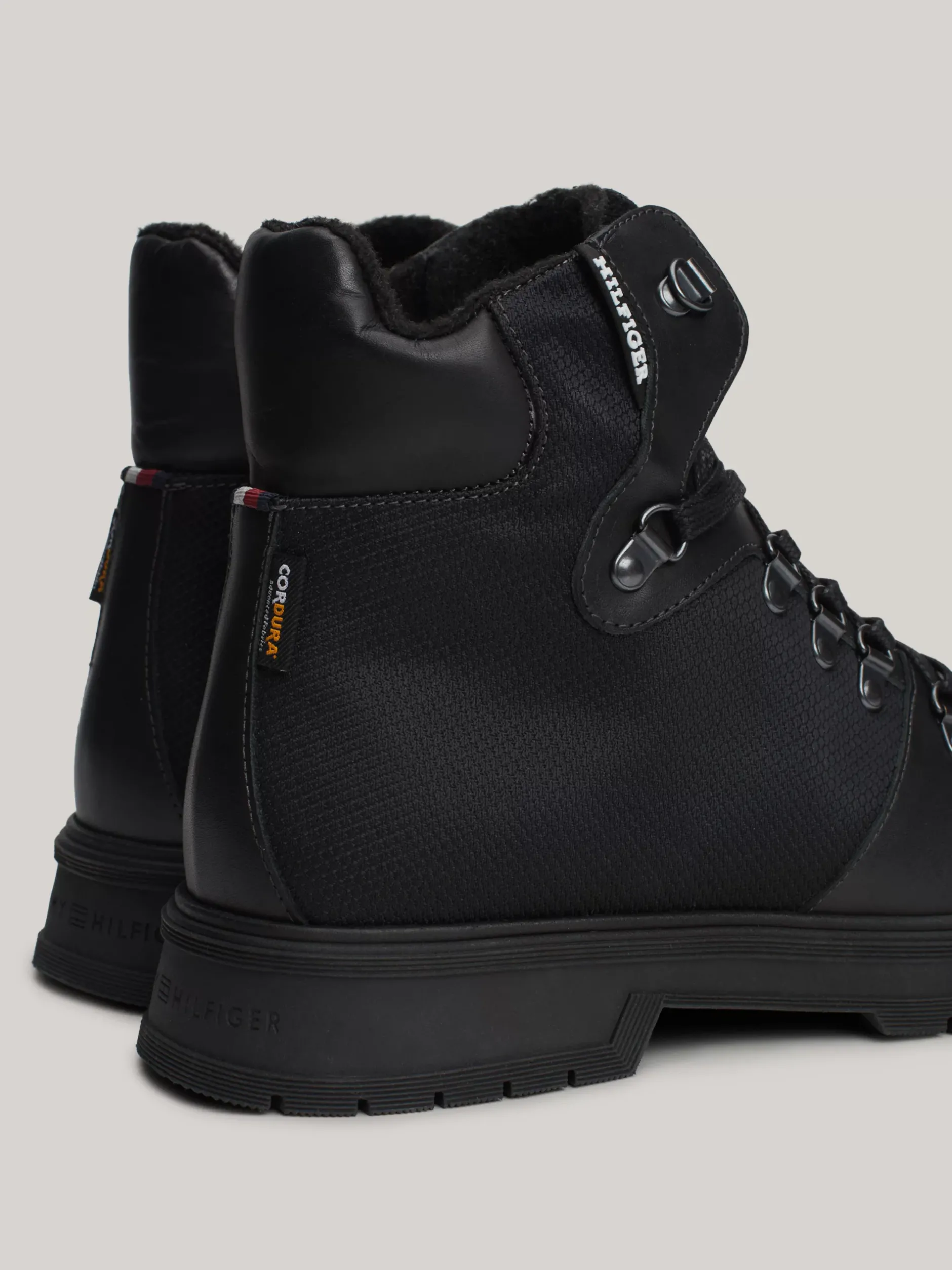 Buty Sznurowane|Buty*Tommy Hilfiger Skórzane Buty Nad Kostkę Z Ciepłą Wyściółką BLACK