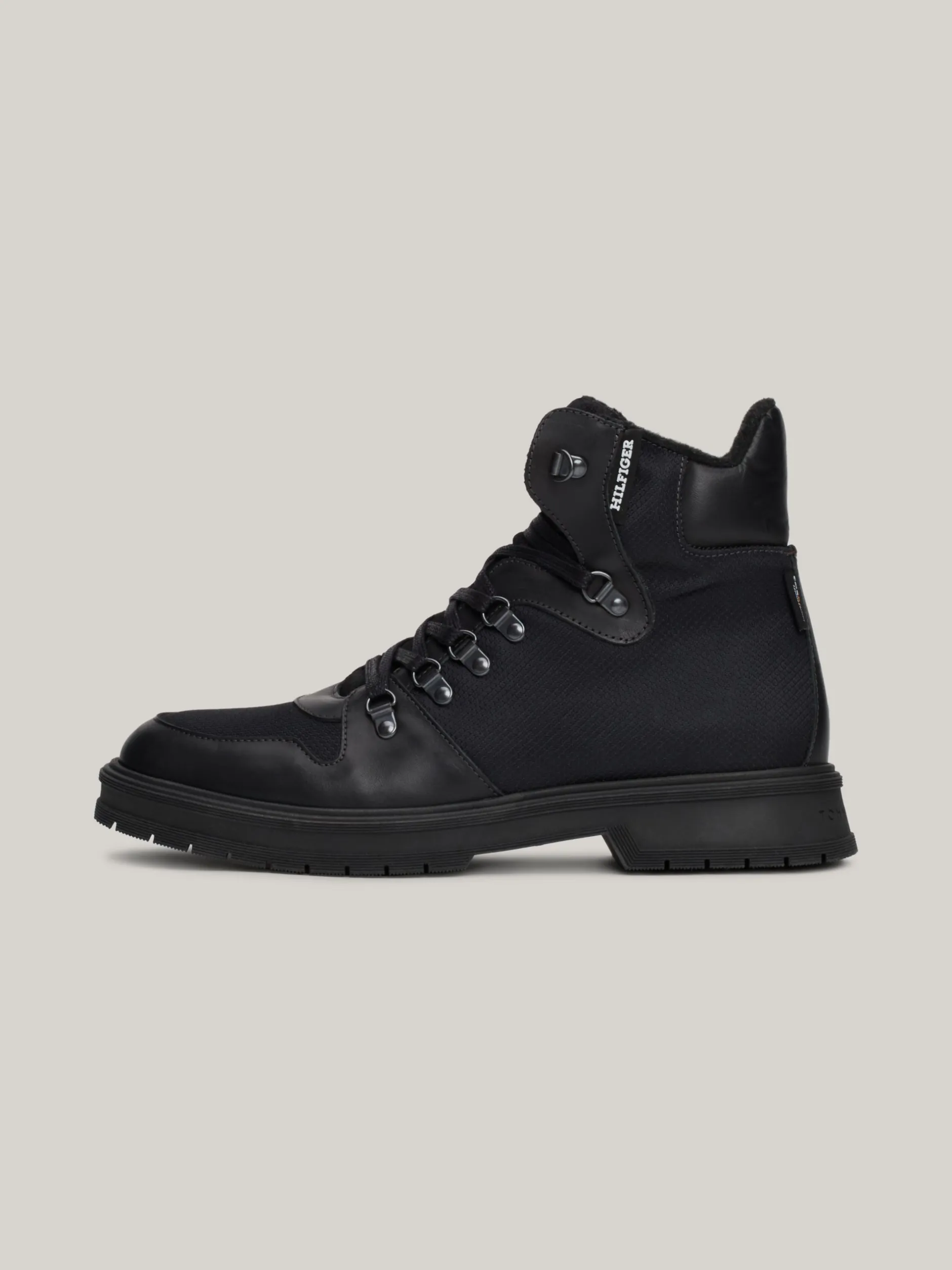 Buty Sznurowane|Buty*Tommy Hilfiger Skórzane Buty Nad Kostkę Z Ciepłą Wyściółką BLACK