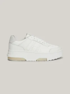 Sneakersy*Tommy Hilfiger Skórzane Buty Sportowe Brooklyn Na Platformie STRATUS GREY