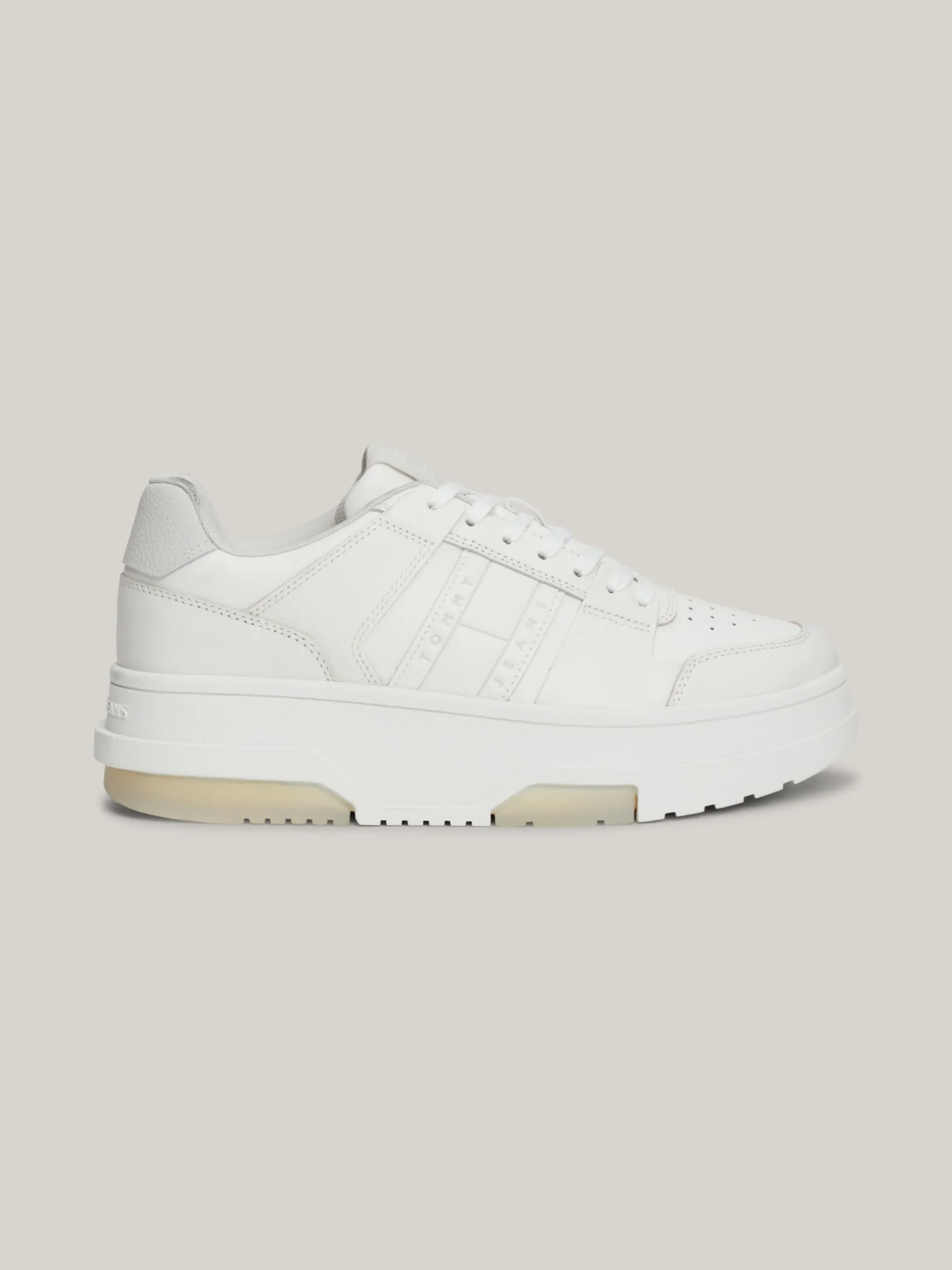 Sneakersy*Tommy Hilfiger Skórzane Buty Sportowe Brooklyn Na Platformie STRATUS GREY