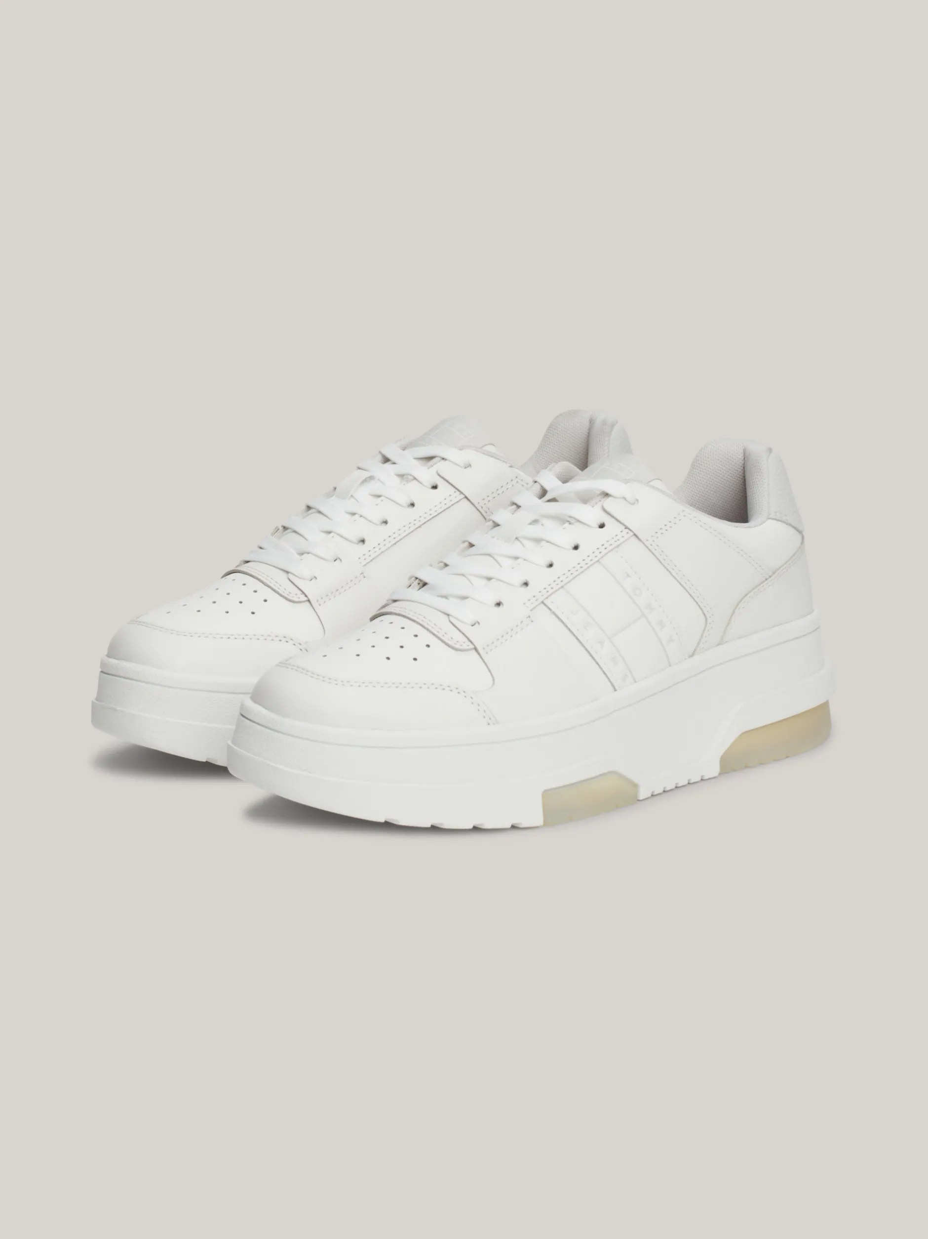 Sneakersy*Tommy Hilfiger Skórzane Buty Sportowe Brooklyn Na Platformie STRATUS GREY