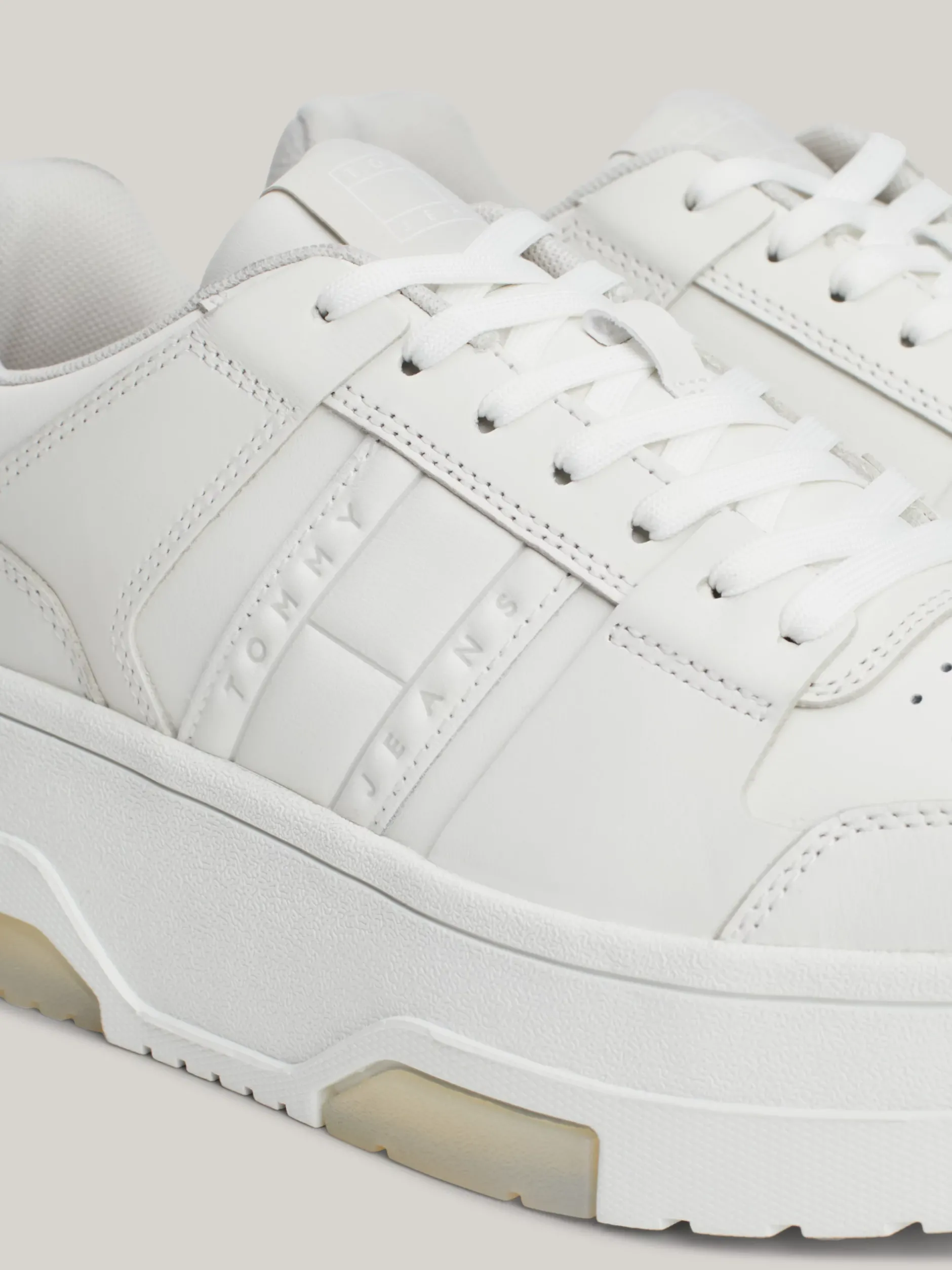 Sneakersy*Tommy Hilfiger Skórzane Buty Sportowe Brooklyn Na Platformie STRATUS GREY