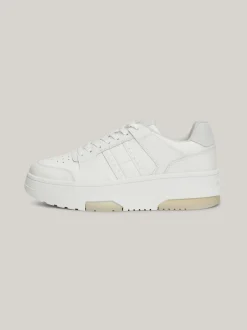 Sneakersy*Tommy Hilfiger Skórzane Buty Sportowe Brooklyn Na Platformie STRATUS GREY