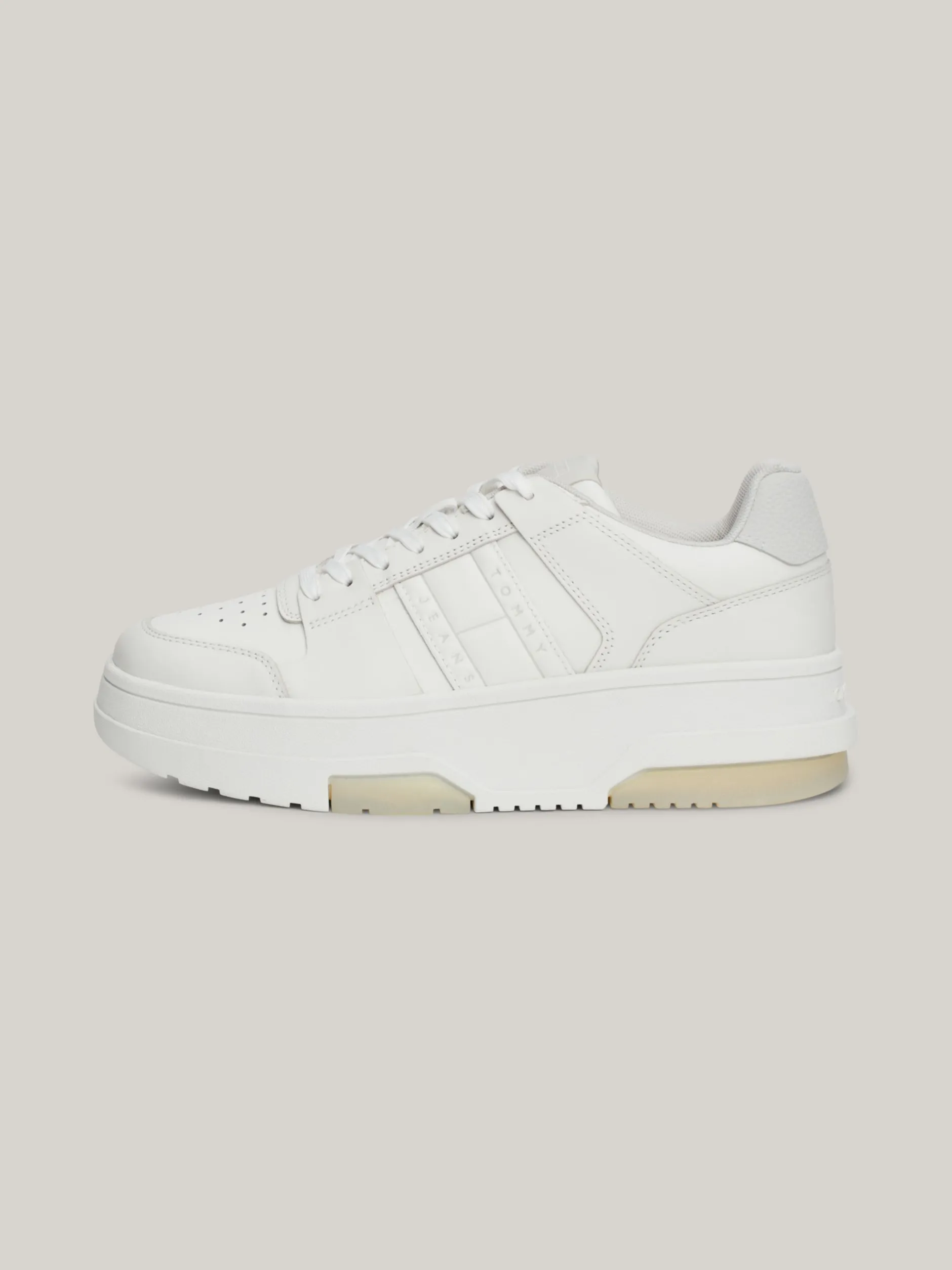 Sneakersy*Tommy Hilfiger Skórzane Buty Sportowe Brooklyn Na Platformie STRATUS GREY