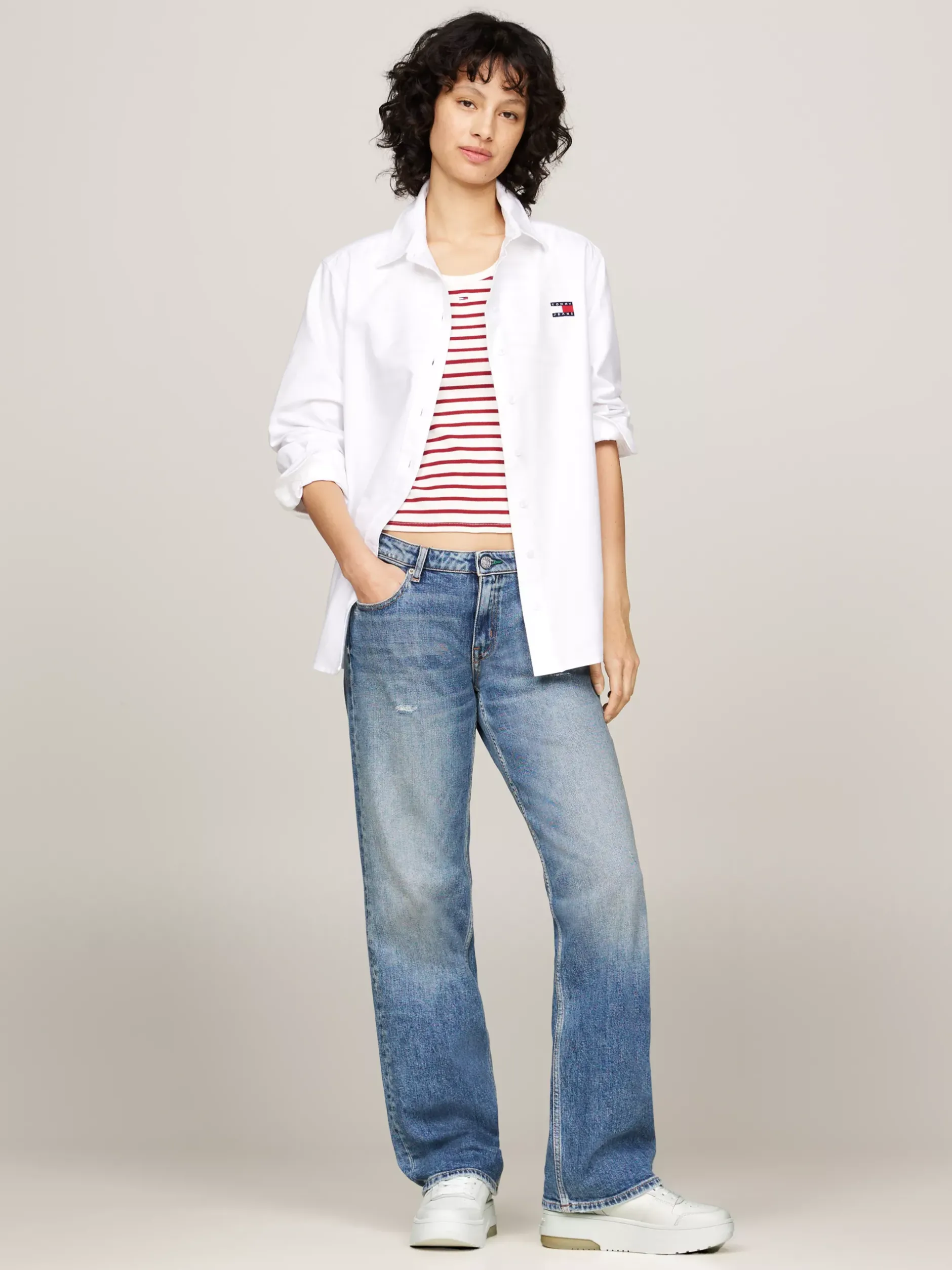 Sneakersy*Tommy Hilfiger Skórzane Buty Sportowe Brooklyn Na Platformie STRATUS GREY