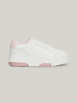 Sneakersy*Tommy Hilfiger Skórzane Buty Sportowe Brooklyn Na Platformie MISTY PINK