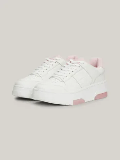 Sneakersy*Tommy Hilfiger Skórzane Buty Sportowe Brooklyn Na Platformie MISTY PINK