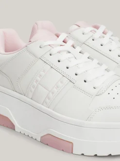 Sneakersy*Tommy Hilfiger Skórzane Buty Sportowe Brooklyn Na Platformie MISTY PINK
