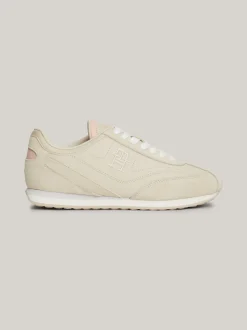 Sneakersy*Tommy Hilfiger Skórzane Buty Sportowe Do Biegania Heritage CLASSIC BEIGE