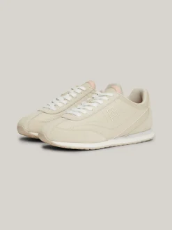 Sneakersy*Tommy Hilfiger Skórzane Buty Sportowe Do Biegania Heritage CLASSIC BEIGE