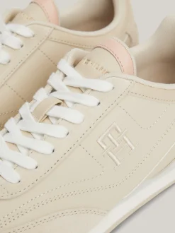 Sneakersy*Tommy Hilfiger Skórzane Buty Sportowe Do Biegania Heritage CLASSIC BEIGE