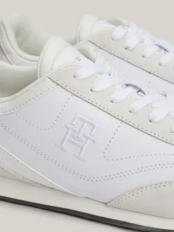 Sneakersy*Tommy Hilfiger Skórzane Buty Sportowe Do Biegania Heritage WHITE