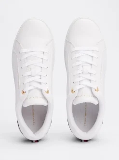 Sneakersy*Tommy Hilfiger Skórzane Buty Sportowe Elevated Essential WHITE