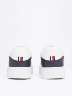 Sneakersy*Tommy Hilfiger Skórzane Buty Sportowe Elevated Essential WHITE