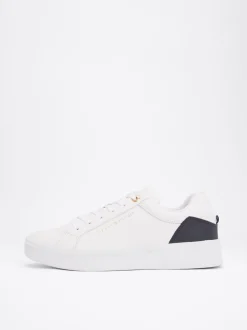 Sneakersy*Tommy Hilfiger Skórzane Buty Sportowe Elevated Essential WHITE