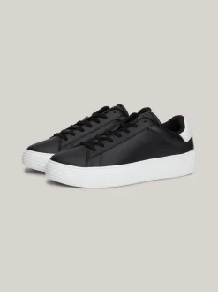 Sneakersy*Tommy Hilfiger Skórzane Buty Sportowe Essential BLACK
