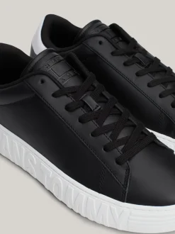 Sneakersy*Tommy Hilfiger Skórzane Buty Sportowe Essential BLACK