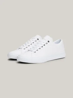 White Trainers|Sneakersy*Tommy Hilfiger Skórzane Buty Sportowe Essential Z Monogramem WHITE